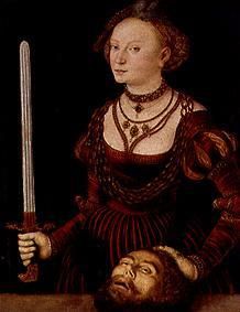 Judith mit dem Haupt des Holofernes. von Lucas Cranach d. Ä.