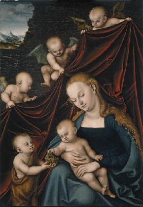 Maria mit dem Kinde, dem Johannesknaben und Engeln 1536
