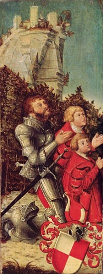 Portrait of a Knight with his two sons, c.1518-25 von Lucas Cranach d. Ä.