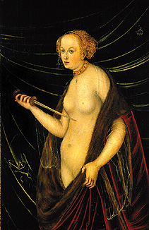 Selbstmord der Lucretia. von Lucas Cranach d. Ä.