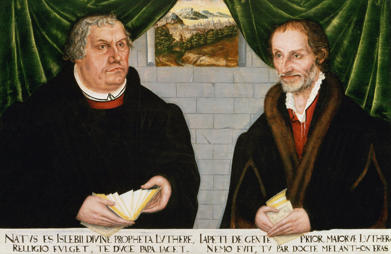 Double Portrait of Martin Luther (1483-1546) and Philip Melanchthon (1497-1560) von Lucas Cranach d. J.