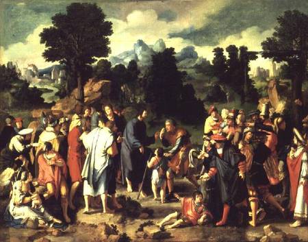 The Healing of the Blind Man of Jericho, central panel of triptych von Lucas van Leyden