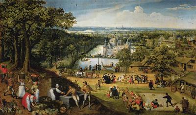 Herbstlandschaft mit Obsternte 1585