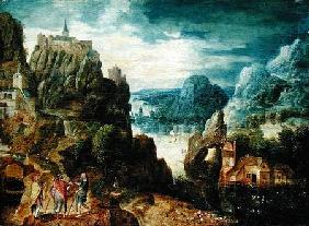 Mountainous Landscape with the Road to Emmaus 1597