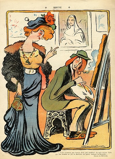 Phryne: caricature of an artist''s model, from the back cover of ''Le Rire'', 23rd February 1907 von Lucien Métivet