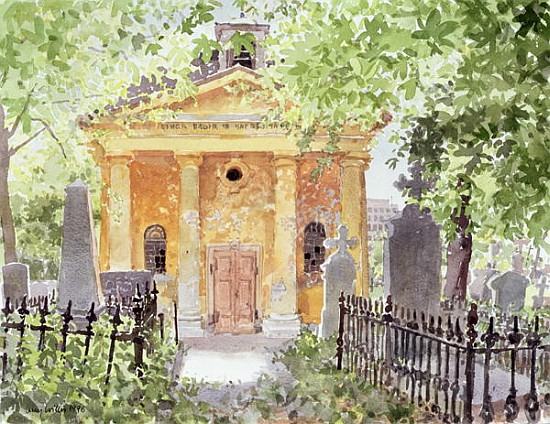 Temple of Harmony, Vesprem, Hungary, 1996 (w/c on paper)  von Lucy Willis