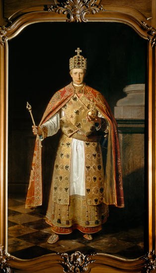 Francis II Holy Roman Emperor (1768-1835) wearing the Imperial insignia von Ludwig or Louis Streitenfeld