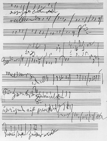 Handwritten musical score (ink on paper) von Ludwig van Beethoven