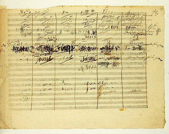 Wellington''s Victory, Op. 91'', page 36, composed Ludwig van Beethoven (1770-1827) von Ludwig van Beethoven