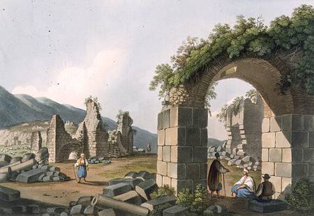 Ruins of the Baths at Ephesus, plate 43 from 'Views in the Ottoman Dominions', pub. by R. Bowyer von Luigi Mayer