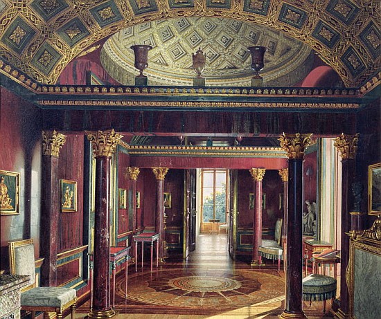 The Agate Room in the Catherine Palace at Tsarskoye Selo, 1859 (w/c & white colour on paper) von Luigi (Ludwig Osipovich) Premazzi