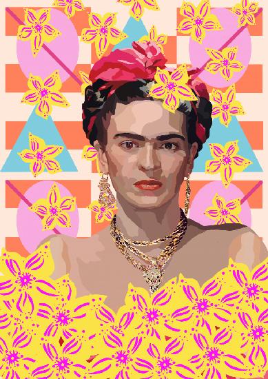 Frida mit Blumen