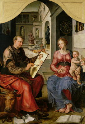St. Luke Painting the Virgin, c.1545 (oil on canvas) von Maerten van Heemskerck