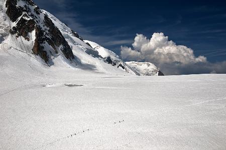 Wandern auf dem Gletscher