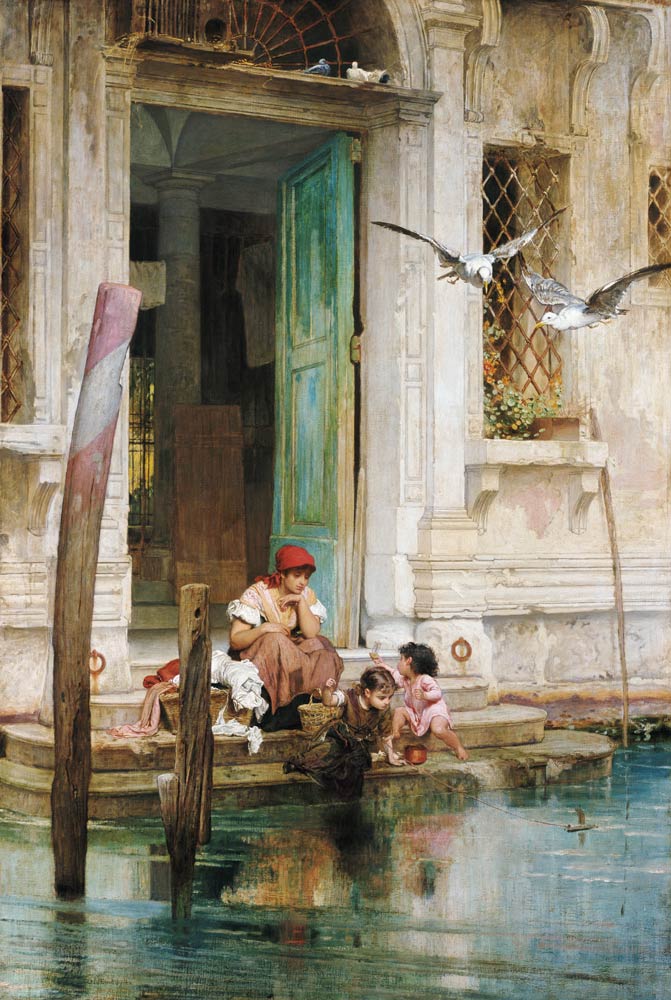 By the Canal, Venice von Marcus Stone