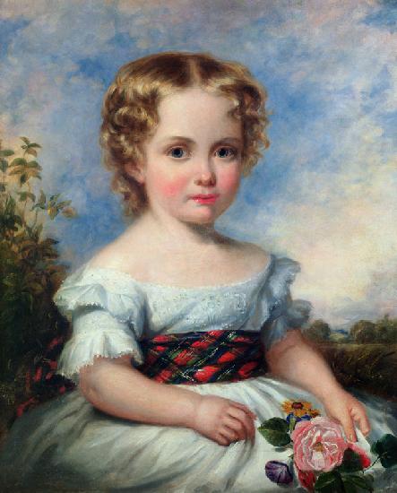 Portrait of a Young Girl with a Tartan Sash