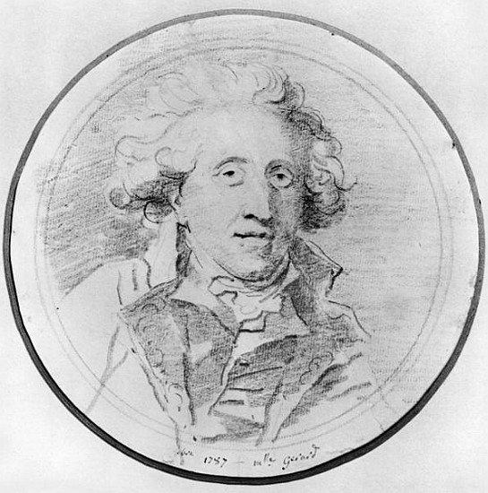 Portrait presumed to be Jean-Honore Fragonard (1732-1806) 1787 (pierre noire on paper) von Marguerite Gérard