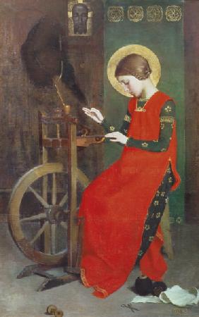 St. Elisabeth von Ungarn spinnen Wolle für die Armen c. 1895