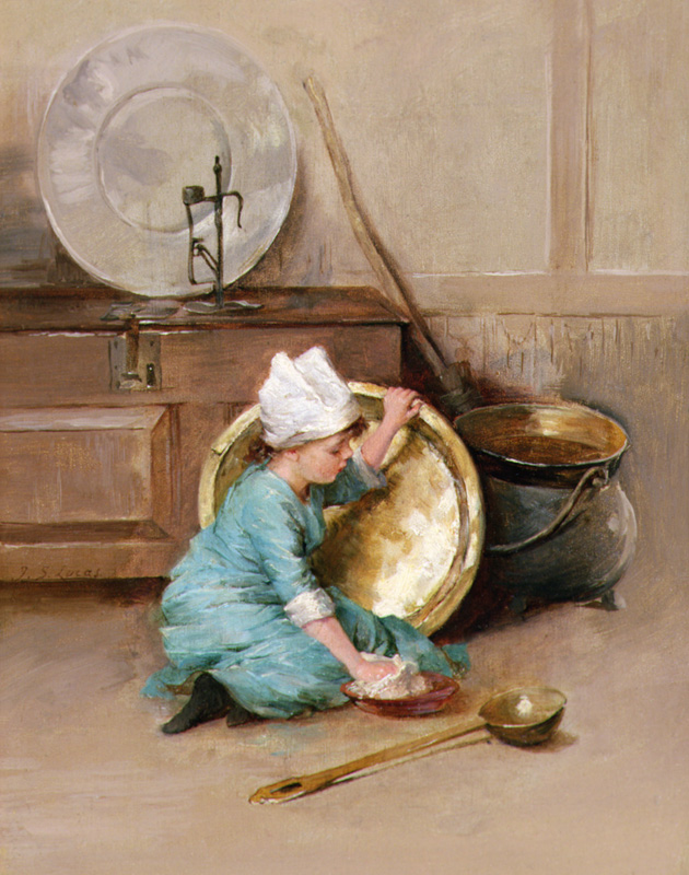 Polishing Brass von Marie Elizabeth Seymour Lucas