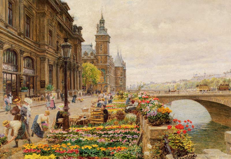 The Parisian Flower Market von Marie François Firmin-Girard