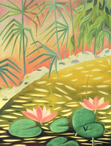 Water Lily Pond I, 1994 (oil on canvas)  von Marie  Hugo