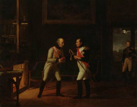 Meeting of Napoleon Bonaparte (1769-1821) and Archduke Charles (1771-1847) of Austria at Stammersdor von Marie Nicolas Ponce-Camus
