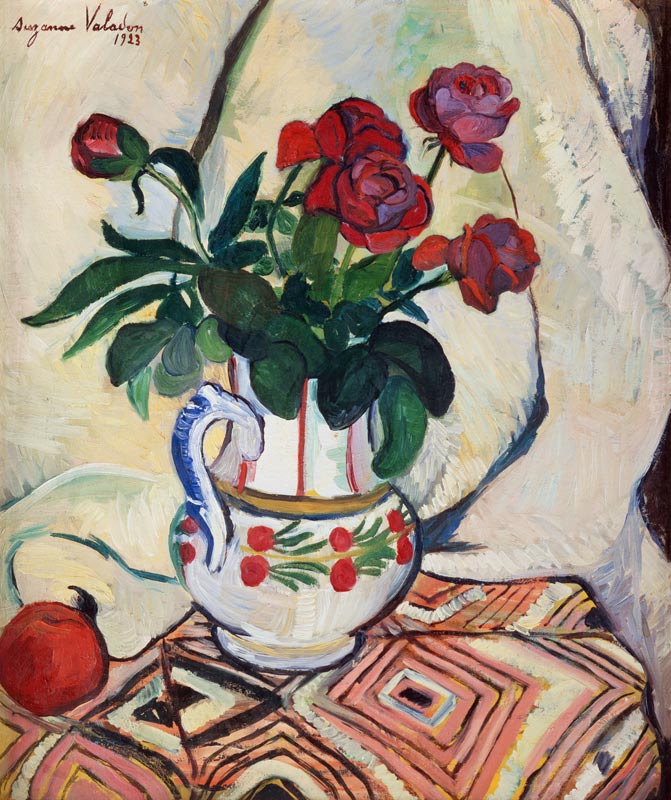 Rosenstrauss in weisser Vase von Marie Clementine (Suzanne) Valadon