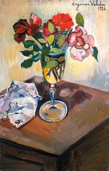 Rosenstrauss in einem Glas. von Marie Clementine (Suzanne) Valadon