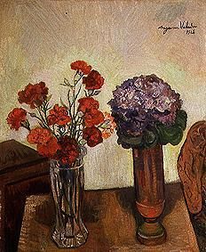 Zwei Vasen mit Nelken und Veilchen von Marie Clementine (Suzanne) Valadon