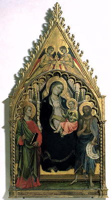 Madonna and Child with St. Philip and St. John the Baptist (tempera on panel) von Mariotto  di Nardo