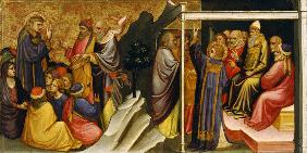 Predella-Tafel: Heiliger Stephanus vor dem Synhedrion 1408