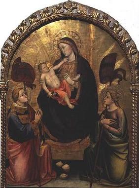 Madonna and Child with St. Stephen and St. Ursula (tempera on panel) 16th