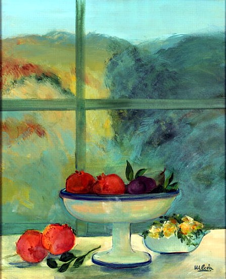 Interior with Window and Bowl (oil & acrylic on canvas)  von Marisa  Leon
