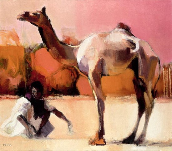 dsu and Said, Rann of Kutch, 1996 (oil on canvas)  von Mark  Adlington