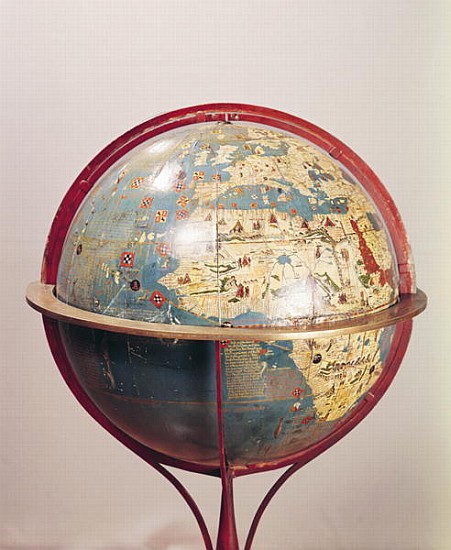 Terrestrial Globe, showing the Indian Ocean, made in Nuremberg, 1492 (detail of 158167) von Martin Behaim