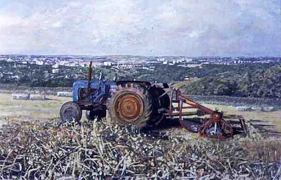 Harvesting Tractor, 1995 (gouache)  von Martin  Decent
