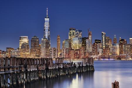 Manhattan-Skyline bei Nacht