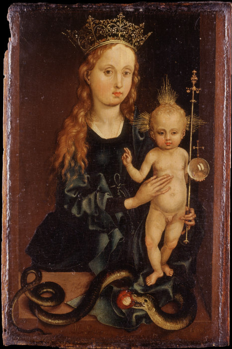 Madonna mit Kind in einem Fenster von Martin Schongauer