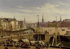 Blick vom Gammel Strand zur Börse von Kopenhagen 1845