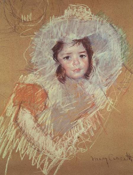 Head of a young girl von Mary Stevenson Cassatt