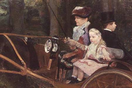 A woman and child in the driving seat von Mary Stevenson Cassatt