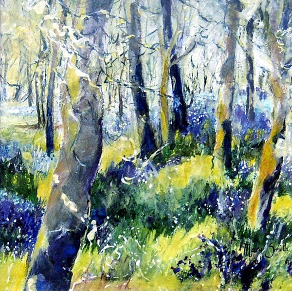 Bluebells and Yellow von Mary Smith
