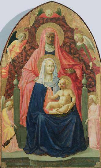 Madonna and Child with St. Anne, 1424-5 (tempera on panel) 19th
