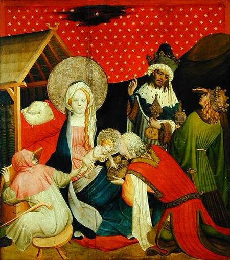 The Adoration of the Magi, panel from the St. Thomas Altar from St. John's Church, Hamburg von Master Francke