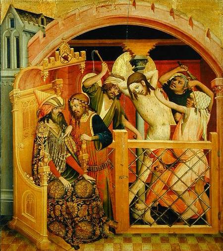 The Flagellation of Christ, panel from the St. Thomas Altar from St. John's Church in Hamburg von Master Francke