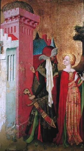 St. Barbara Locked in a Tower by her Father, from the St. Barbara Altarpiece