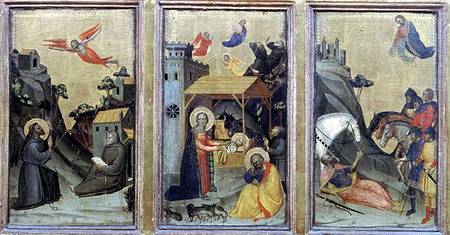 The Stigmata of St. Francis, The Nativity and The Conversion of St. Paul von Master of the Accademia Misericordia