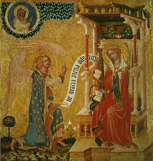 Annunciation, c.1350 (tempera on wood) von Master of the Cycle of Vyssi Brod