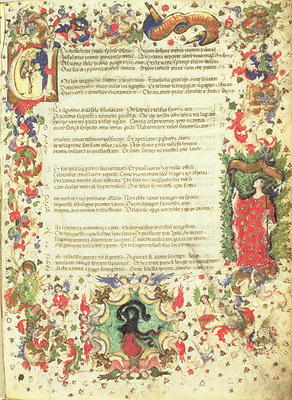 Illustrated Page from the Triumph by Petrarch (miniature) von Master of the Novella PD