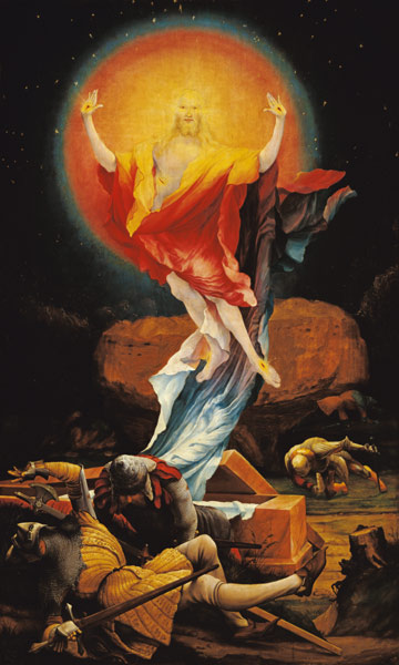 Auferstehung Christi - rechter Innenflügel des Isenheimer Altars von Mathias (Mathis Gothart) Grünewald